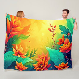 Lebhafte Abstrakte Blumenbeauty Fleecedecke