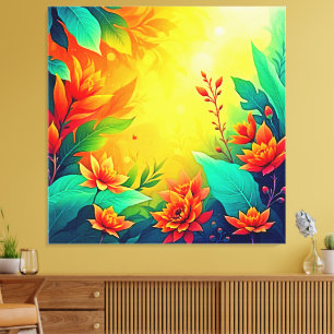 Lebhafte Abstrakte Blumenbeauty Leinwanddruck