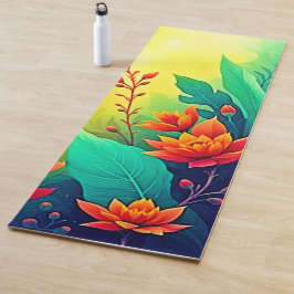 Lebhafte Abstrakte Blumenbeauty Yogamatte