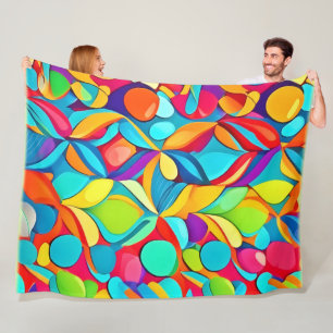 Lebhafte Abstrakte Blumenexplosion Fleecedecke