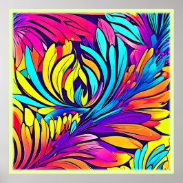 Lebhafte Abstrakte Blüte Poster