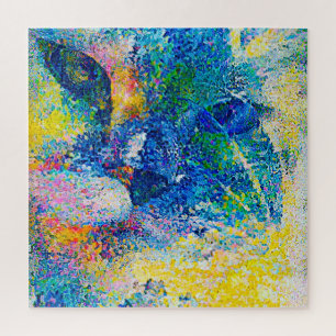 Lebhafte Abstrakte Cat Art Print