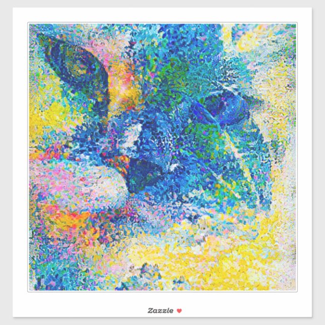 Lebhafte Abstrakte Cat Art Print Aufkleber (Blatt)