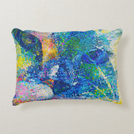 Lebhafte Abstrakte Cat Art Print Dekokissen