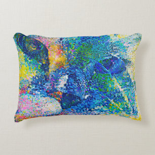 Lebhafte Abstrakte Cat Art Print Dekokissen