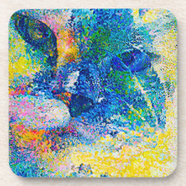 Lebhafte Abstrakte Cat Art Print Getränkeuntersetzer
