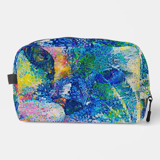 Lebhafte Abstrakte Cat Art Print Waschbeutel (Vorderseite)