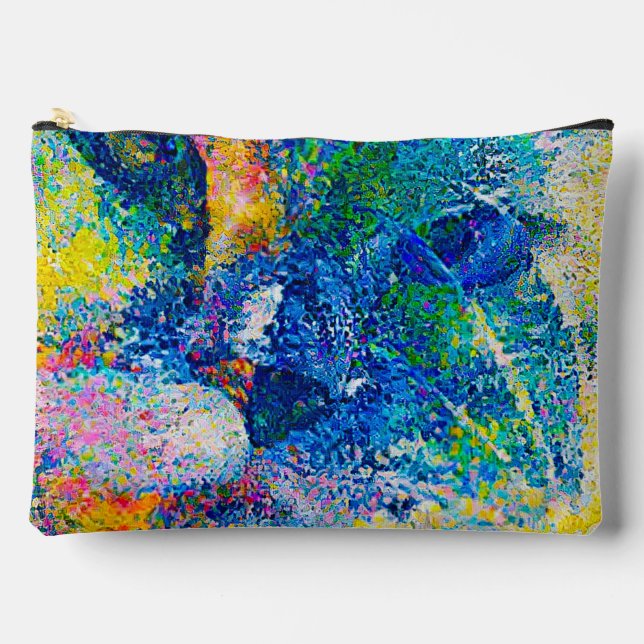 Lebhafte Abstrakte Cat Art Print Zubehörtasche (Vorderseite)