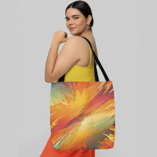 Lebhafte abstrakte Explosion von warmen Farben Tasche