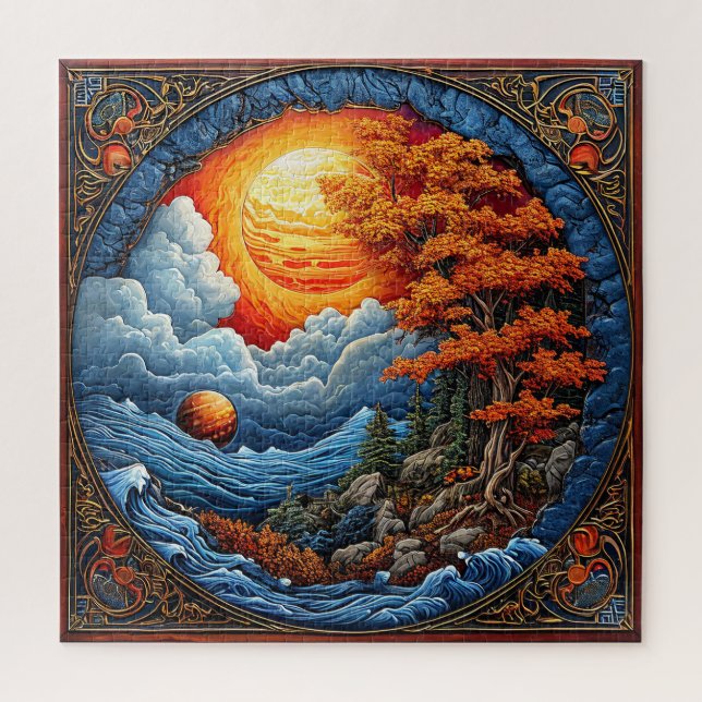 Lebhafte Abstrakte Fantasy Landschaft (Vertikal)