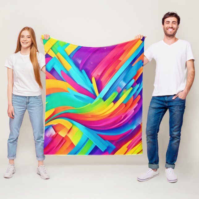 Lebhafte Abstrakte Formen Kunst Fleecedecke (Beispiel)