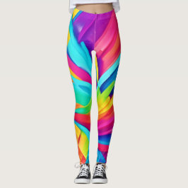 Lebhafte Abstrakte Formen Kunst Leggings