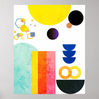 Lebhafte Abstrakte Freeform Wall Art Poster