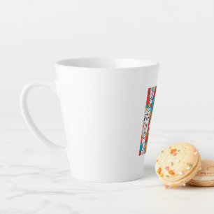 Lebhafte Abstrakte Gesichter - Moderne Kunst Milchtasse
