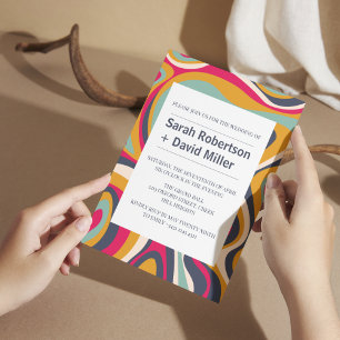 Lebhafte Abstrakte Hochzeit Einladung