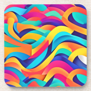 Lebhafte Abstrakte Kunst der Wavy Getränkeuntersetzer