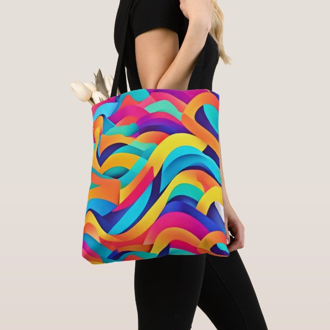 Lebhafte Abstrakte Kunst der Wavy Tasche (Von Nahem)