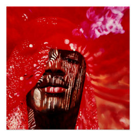 Lebhafte Abstrakte Kunst mit feinem Rot Poster