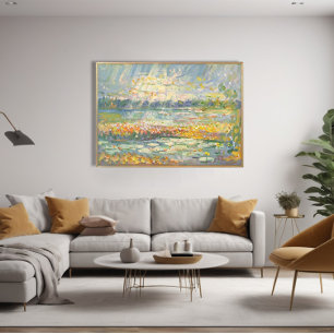 Lebhafte Abstrakte Küstenlandschaft Impressionist Leinwanddruck