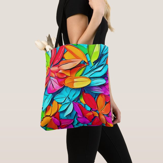 Lebhafte Abstrakte Leaf Art Tasche (Von Nahem)