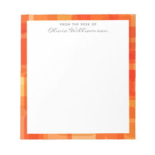 Lebhafte Abstrakte Moderne Kunst Orange Notizblock