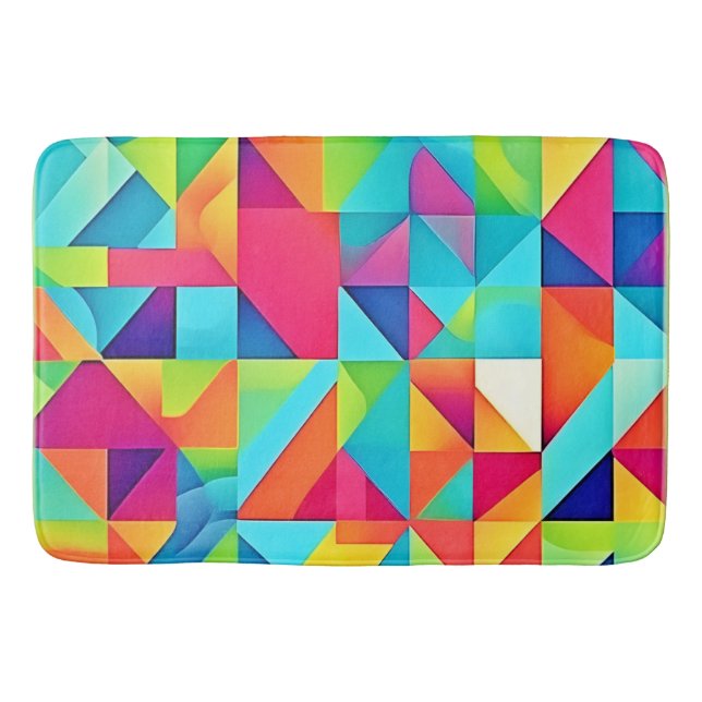 Lebhafte Abstrakte Muster Badematte (Vorderseite)