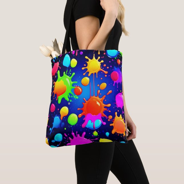 Lebhafte Abstrakte Paint-Explosion Tasche (Von Nahem)