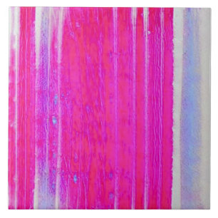Lebhafte Abstrakte Rosa und Lila Streifen Kunst, D Fliese