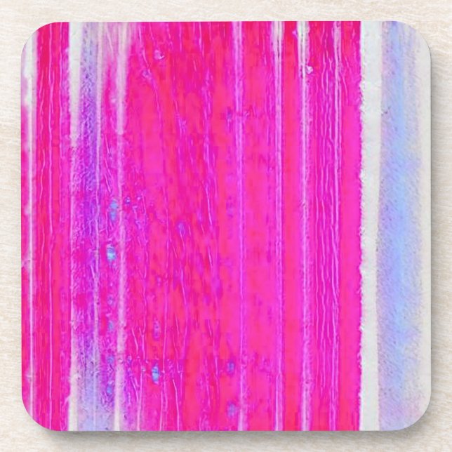 Lebhafte Abstrakte Rosa und Lila Streifen Kunst, D Getränkeuntersetzer (Vorderseite)
