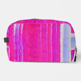 Lebhafte Abstrakte Rosa und Lila Streifen Kunst, D Waschbeutel