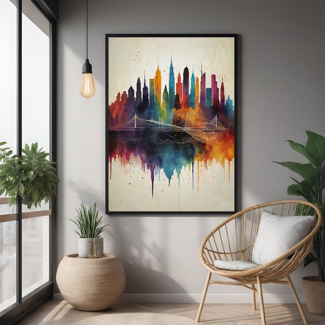 Lebhafte Abstrakte Skyline City Art Poster (Von Creator hochgeladen)