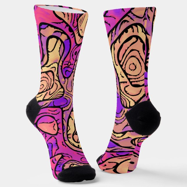 Lebhafte Abstrakte Socken (Gewinkelt)