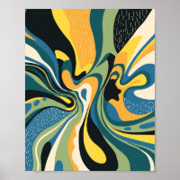 Lebhafte Abstrakte Swirl Art