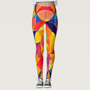 Lebhafte Abstrakte Symmetrie Leggings