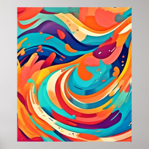Lebhafte Abstrakte Traumlandschaft Poster