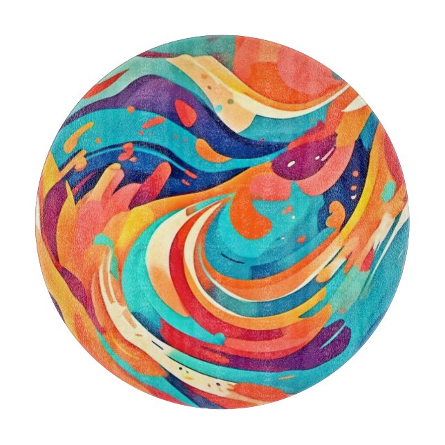 Lebhafte Abstrakte Traumlandschaft Schneidebrett (Vorderseite)