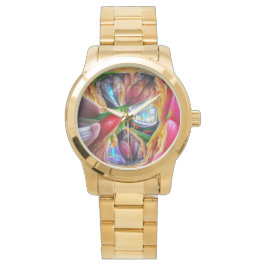 Lebhafte Abstrakte Tulip Reflections Armbanduhr