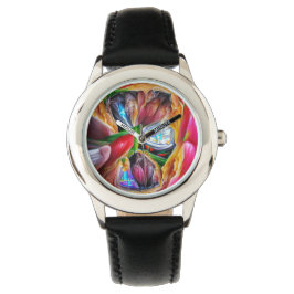 Lebhafte Abstrakte Tulip Reflections Armbanduhr