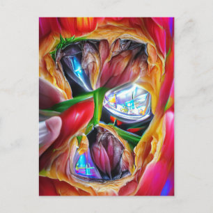 Lebhafte Abstrakte Tulip Reflections Postkarte