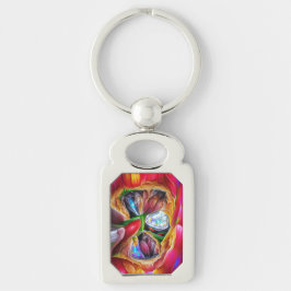 Lebhafte Abstrakte Tulip Reflections Schlüsselanhänger