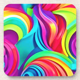 Lebhafte Abstrakte Waves in dynamischer Farbe Getränkeuntersetzer