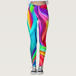 Lebhafte Abstrakte Waves in dynamischer Farbe Leggings