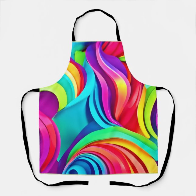 Lebhafte Abstrakte Waves in dynamischer Farbe Schürze (Vorderseite)