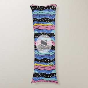Lebhafte Abstrakte Wavy-Linien mit Polka-Punkten Seitenschläferkissen