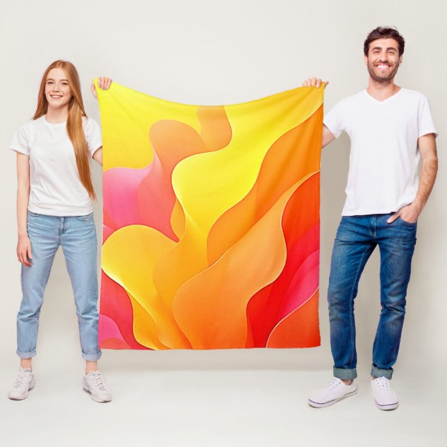 Lebhafte Abstrakte Welle der Wärme Fleecedecke (Beispiel)