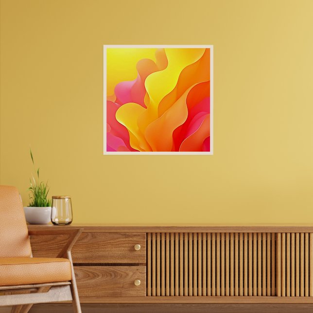 Lebhafte Abstrakte Welle der Wärme Poster (Wohnzimmer 2)