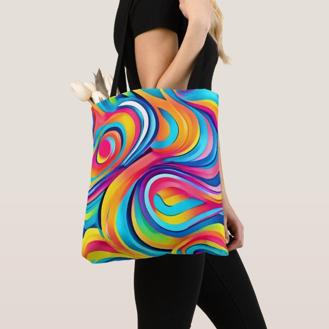Lebhafte Abstrakte Wirbel Tasche (Von Nahem)