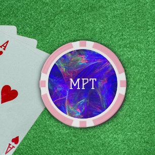 Lebhafte Abstrakte Wirbel von Blues-Grüntönen Pokerchips