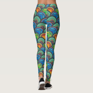 Lebhafte afrikanische Textilien: Mischen von Muste Leggings