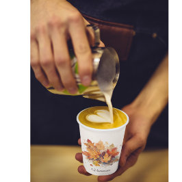 Lebhafte Ahornwasserfarbe für den Herbst Pappbecher